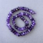 Amethyst-Perlen aus Naturstein, facettierte Rondell-Perlen, auf einer Schnur, Durchmesser ca. 10 x 7 mm, Länge ca. 39 cm