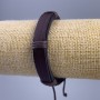 Armband aus braunem Öko-Leder, Länge 18–25 cm, Dicke 12 mm, mit Zugverschluss