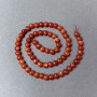 Rote Jaspisperlen (gepresst) glatte Kugeln, Durchmesser ca. 6 mm, Länge ca. 39 cm, auf Schnur