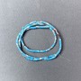 Türkisblaue Varizit-Perlen (gepresst), 2×4 mm facettiert, Länge ca. 38 cm, auf Faden