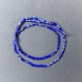 Varizit blaue Perlen (pressiert), facettiert, Durchmesser 2×4 mm, Länge ca. 38 cm auf Faden