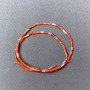 Orangene Varizit-Perlen (gepresst), facettiert, Durchmesser 2×4 mm, Länge ca. 38 cm, auf Faden