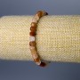 Karneol-Armband aus Naturstein, facettierte Würfel, Durchmesser ca. 5 mm, Länge ca. 18 cm (Stretch-Armband)