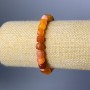 Armband aus natürlichem Karneol, facettierte Würfel, Durchmesser ca. 7 mm, Länge ca. 18 cm (Elastikband)