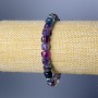 Armband Fluorit Naturstein facettierter Würfel, Durchmesser 7 mm, Länge 18 cm (Stretcharmband)