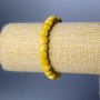 Armband aus Gelbem Jadeit, facettierte Würfelperlen, Durchmesser 7 mm, Länge 18 cm (Elastikband)