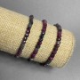 Armband Saphir und Rubin, Naturstein, facettierte Würfel, Durchmesser ca. 4,5 mm, Länge 18 cm (Stretch)