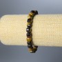 Armband aus Tigerauge, naturbelassenen Steinwürfeln, facettiert, Durchmesser 7 mm ±, Länge 18 cm (Stretch)