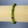 Armband aus kanadischem Jadeit, natürlicher Stein, glatte Kugeln, Durchmesser 6,5 mm, Länge 18 cm (Stretcharmband)