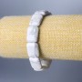 Armband aus Kaolinit-Naturstein, rechteckige Glieder, Maße 13 x 18 mm, Länge 18 cm (Stretch)