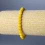 Armband aus gelbem Jadeit, glatte Kugeln, Durchmesser ca. 6,5 mm, Länge 18 cm (Elastikarmband)