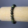 Armband aus Diopsid (Naturstein), glatte Kugeln, Durchmesser ca. 9 mm, Länge ca. 18 cm (Elastikarmband)