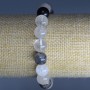Armband aus Rutilquarz-Haarquarz, natürlicher Stein, glatte Kugel, Durchmesser ca. 10 mm, Länge ca. 18 cm (elastisch)