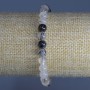 Armband aus Rutilquarz (Haarquarz), Naturstein, glatte Kugeln, Durchmesser 6,5 mm, Länge 18 cm (Stretch)