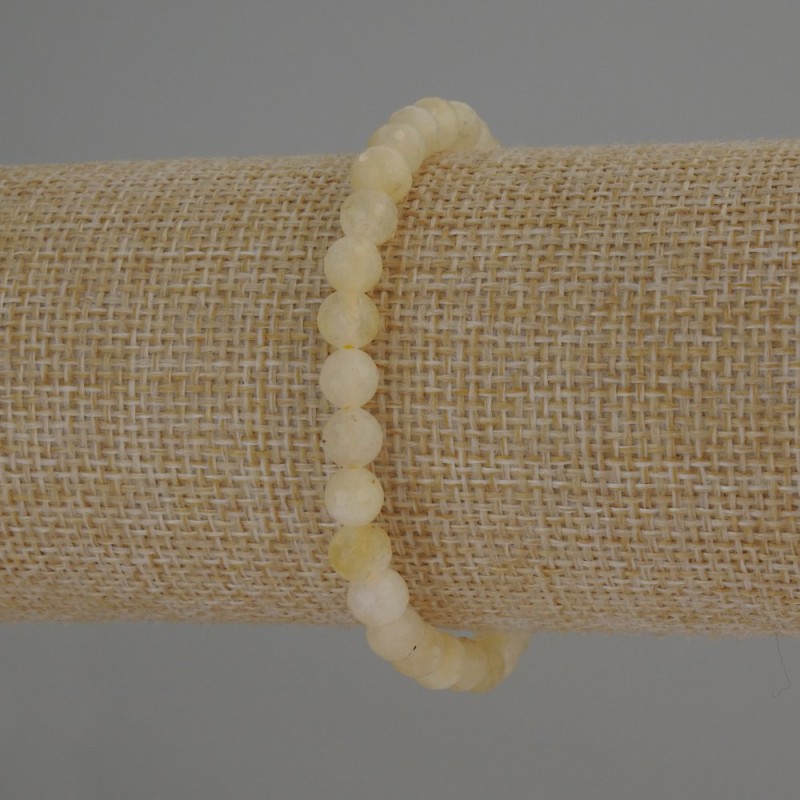 Armband aus Citrin, natürlicher Stein, facettierte Kugeln Ø ca. 6 mm, Länge 18 cm (Stretch)