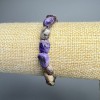 Charoit-Armband, natürlicher Stein, facettierte Perlen, Durchmesser ca. 9×11 mm, Länge ca. 18 cm (elastisch)