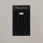 Ohrring-Präsentationsplatte aus schwarzem Samt, 7×4 cm, schwarze Kunststoffbasis, 100 Stück