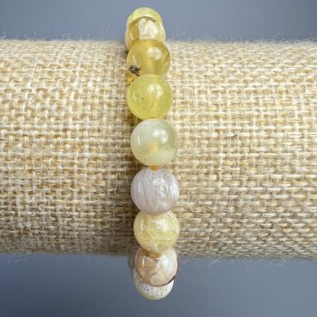 Armband aus gelbem Opal, natürlicher Stein, 8 mm