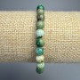Armband aus Chrysokoll, natürlicher Stein, glatte Kugeln, Durchmesser ca. 6,5 mm ±, Länge ca. 18 cm ± (Elastisch)