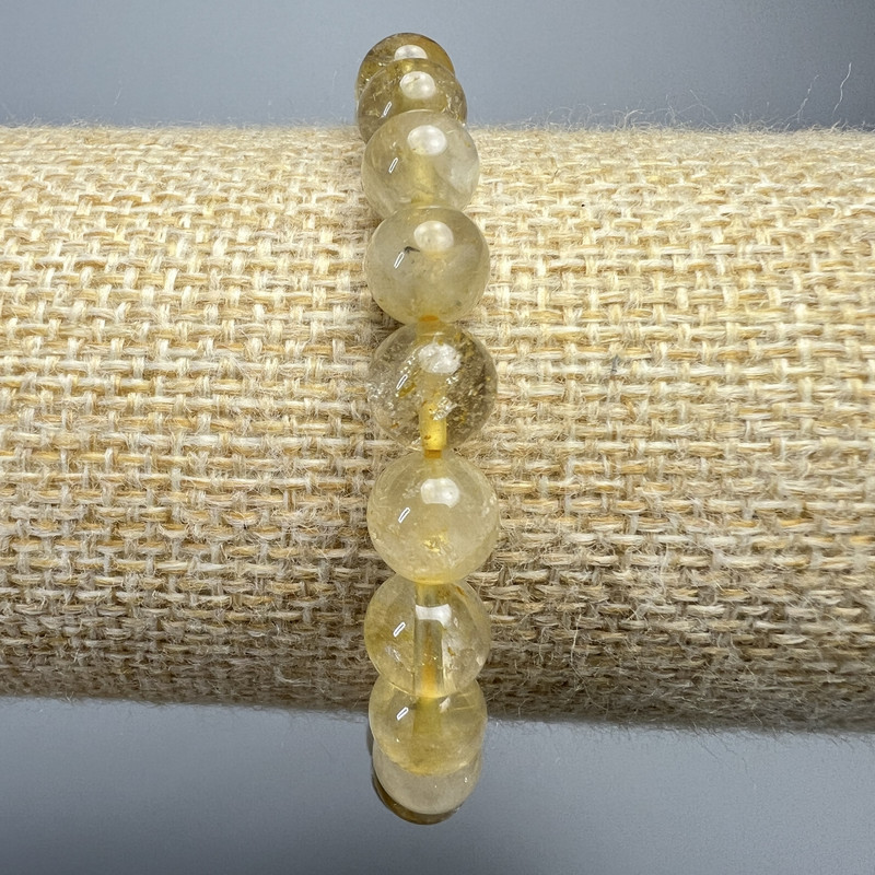 Armband aus Haarquarz (Rutilquarz), glatte Kugeln, Durchmesser ca. 8 mm, Länge ca. 18 cm, Stretch