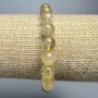 Armband aus Haarquarz (Rutilquarz), glatte Kugeln, Durchmesser ca. 8 mm, Länge ca. 18 cm, Stretch