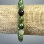 Armband aus Kanadischem Jadeit, Naturstein, facettierte Kugeln, Durchmesser ca. 8 mm, Länge ca. 18 cm (Stretch)