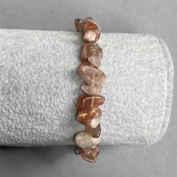 Armband aus Heliolith, Naturstein-Körner, Durchmesser ca. 9 x 4 mm, Länge 18 cm (Elastikarmband)