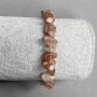 Armband aus Heliolith, Naturstein-Körner, Durchmesser ca. 9 x 4 mm, Länge 18 cm (Elastikarmband)