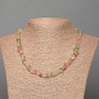 Kette aus getöntem Quarz, assortiert, rondellförmige Facettenperlen, Durchmesser ca. 7×3 mm, Länge 48 cm
