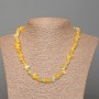 Kette „Ukraine“ aus natürlichem Aquamarin und gefärbtem Quarz – feine Steinchen, Durchmesser 8×4 mm, Länge 48 cm