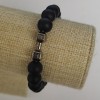 Schungit-Armband „Hantel“, 10 mm Perlen, Länge ca. 18 cm, Stretch