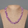 Collier aus Charoit-Naturstein-Chips, Durchmesser 9×3 mm, Länge ca. 47 cm