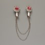 Flower Brooch for Cardigans with Crystals