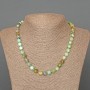 Chrysocolla and Azurite Necklace, natural stone, faceted cube, diameter 7 mm, length 50 cm
