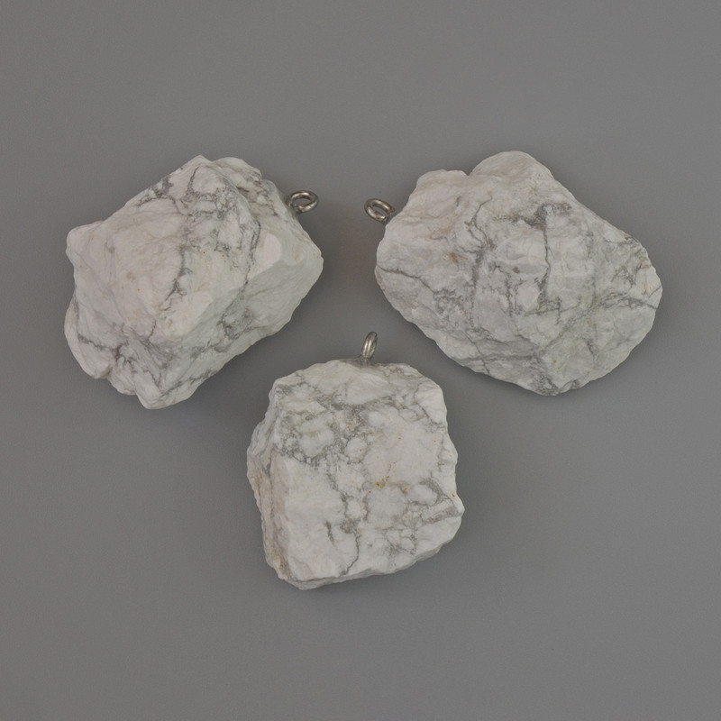 Unpolished Kaolinite Stone Pendant, from 28x21 to 36x25 mm, assorted