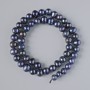 Black River Pearls Beads, diameter 8.5×7 mm ±, length 35 cm ± on a thread