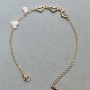 Bracelet 'Heart' Xuping 18K Gold Plating, length 18–21 cm, thickness 1.5 mm, with rhinestones