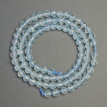 Beads of natural Topaz, faceted round bead, 4 mm diameter ±, 38 cm length ±