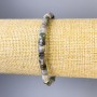 Emerald bracelet with faceted cube beads, 5x5 mm diameter, 18 cm stretch