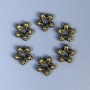 Bronze bead insert finding, bronze metal color, 11×4 mm, hole 3 mm, pack of 20