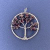 Tree of Life Pendant with Garnet Natural Stone 31×36 mm+