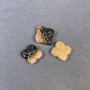 Tourmaline bead insert, shamrock shape 11x11 mm +/- with hole (price per piece)