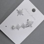 Stud Earrings with kaf on the earlobe, silver-toned metal, 13x37mm +- white crystals