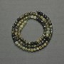 Grossular Green Garnet Faceted Cube Beads, 4 mm Diameter ± on Thread, Length 39 cm+