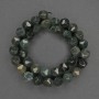 Beads Green Jasper, Multifaceted, 10 mm diameter, on a thread, length 37 cm+