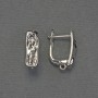 Silvery metal earring posts 17×6 mm - pair