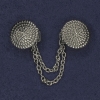 Silver cardigan clip brooch