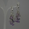 Grona Amethyst Bead Earrings, 6mm, 55mm long