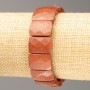 Elastic bracelet with natural Aventurine 'Golden Sand' faceted rectangular links 16.5x11.5 mm, length 20 cm