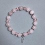 Bracelet Pink Quartz Smooth Bead, diameter 10mm± and Czech Glass Rondelle 8×6mm±, length 18cm±, stretch